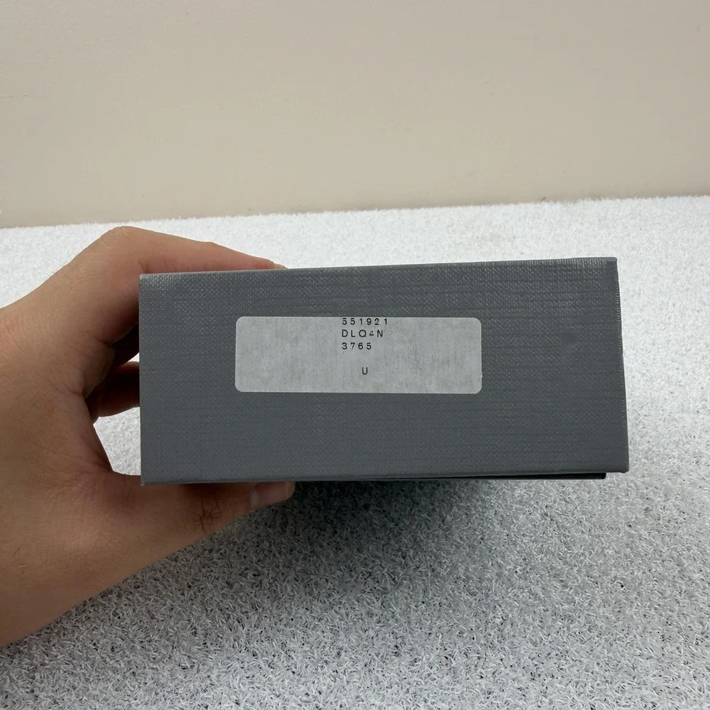 Balenciaga Wallet Black Grained Leather‎ Trifold Logo 531592 DLQAN 3766 U NEW